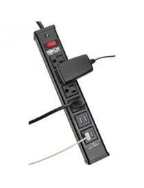 4OUT SURGE PROTECTOR STRIP 4 USB PORTS 6FT CORD 450 J METAL |BoxandBuy.com