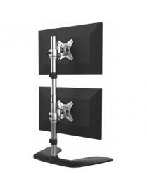 VERTICAL DUAL MNTR STAND FOR UP TO 27IN VESA MNTR ALUMINUM |BoxandBuy.com
