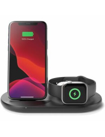 BOOST CHARGE 3-IN-1 WLRS CHARGER F/ IPHONE + WATCH BLACK 