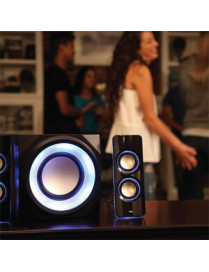 2.1 BLUETOOTH SPEAKER SYSTEM 8 COLOR LIGHTING SETTINGS AUX INPUT