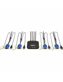 VGA KVM SWITCH W BUILT-IN VGA USB AND 3.5 MM AUDIO CABLES 4PORT 