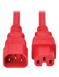 POWER CORD C14 TO C15 15A HEAVY-DUTY 250V 14 AWG RED 10FT 